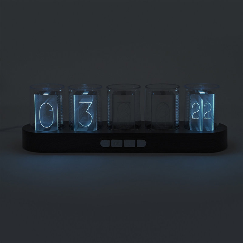 Brayden Studio® Digital Electric Tabletop Clock in Wood Grain Wayfair